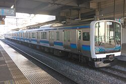小鶴新田に停車中のE131系
