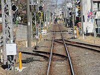 安全側線（西武多摩川線新小金井駅）