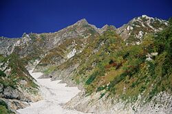 Firn in Mount Shirouma 1996-09-28.jpg