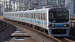 中浦和へ入線する下り電車